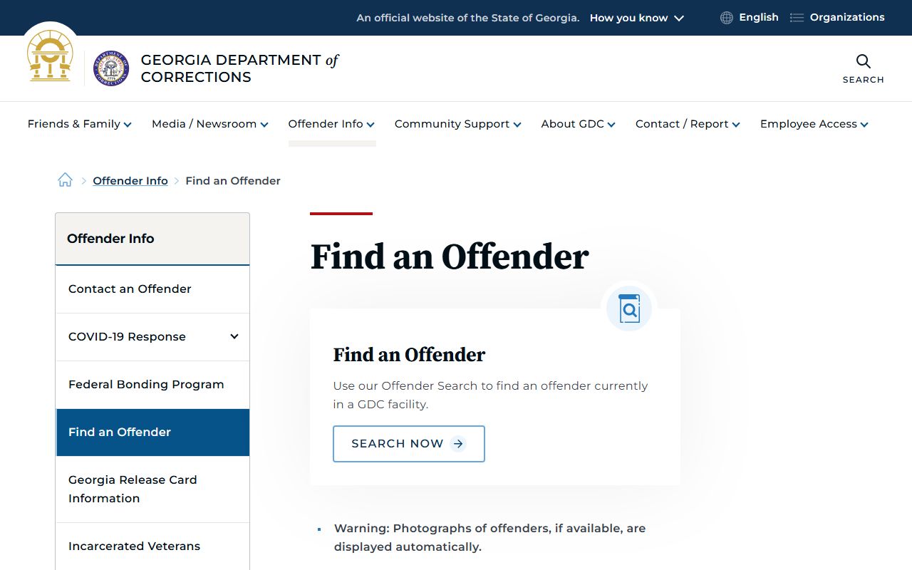 GDC offender search for Wheeler County sentenced inmate records